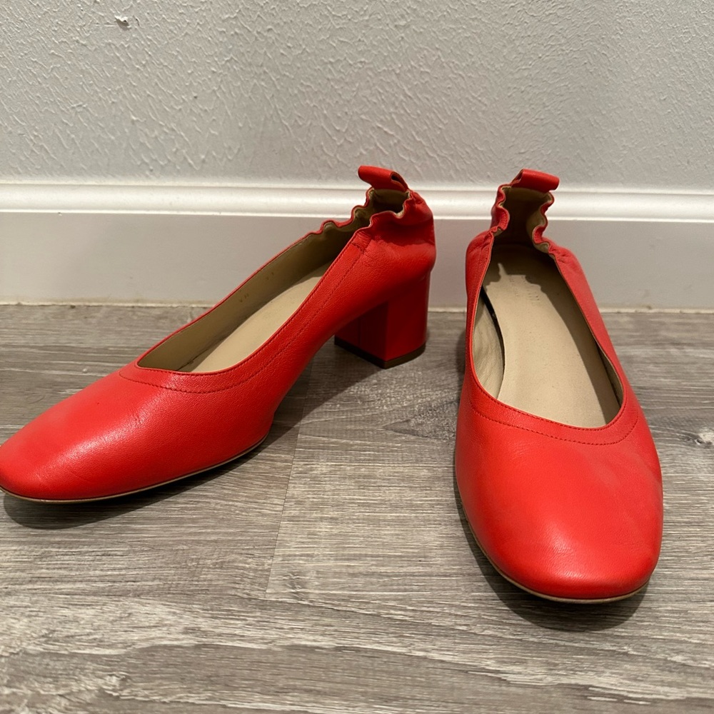 Women’s Everlane Red Italian Leather Day Heels